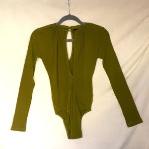 Reformation Olive Green, Ribbed Bodysuit
